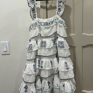 Innika Choo Cross Stitch Layered Mini Dress